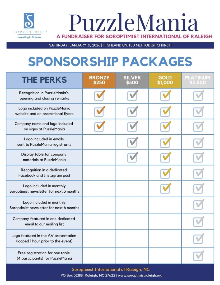 PuzzleMania Sponsorship Packages